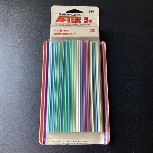 Vintage Deadstock Phoenixware After 5s Stirrers 100 Count NOS 1981 Barware Bar