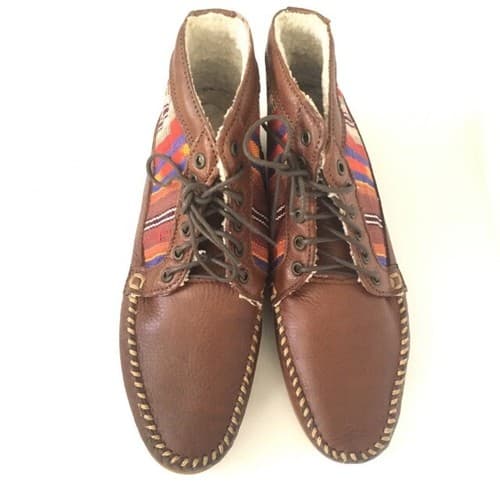 Anthropologie 2586 Cheyenne Brown Leather Moccasins size 8.5 Southwestern Boho - Thumbnail 3