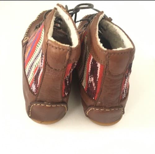Anthropologie 2586 Cheyenne Brown Leather Moccasins size 8.5 Southwestern Boho - Thumbnail 5