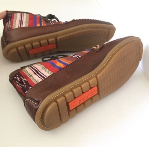 Anthropologie 2586 Cheyenne Brown Leather Moccasins size 8.5 Southwestern Boho - Thumbnail 6