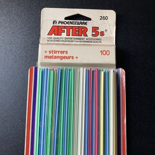 Vintage Deadstock Phoenixware After 5s Stirrers 100 Count NOS 1981 Barware Bar - Thumbnail 4