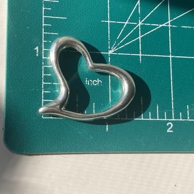 Vintage Sterling Silver 925 Floating Open Puffy Heart Pendant Retro Romantic - Thumbnail 4