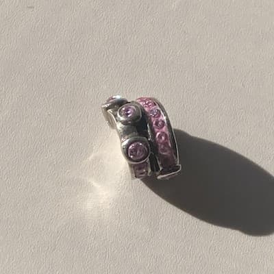 CHAMILIA STERLING SILVER AND SWAROVSKI CRYSTALS PINK BEAD CHARM CHAM READ DESC - Thumbnail 11