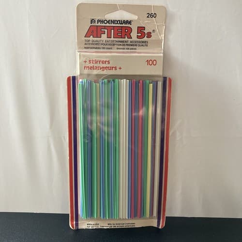 Vintage Deadstock Phoenixware After 5s Stirrers 100 Count NOS 1981 Barware Bar - Thumbnail 2