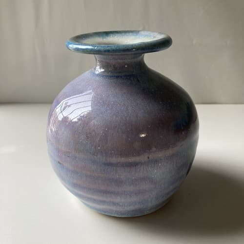 Vintage Pottery Vase Drip Glazed Pastel Watercolor Stoneware 4.5 x3 inch Boho - Thumbnail 16