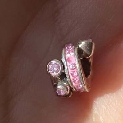 CHAMILIA STERLING SILVER AND SWAROVSKI CRYSTALS PINK BEAD CHARM CHAM READ DESC - Thumbnail 3