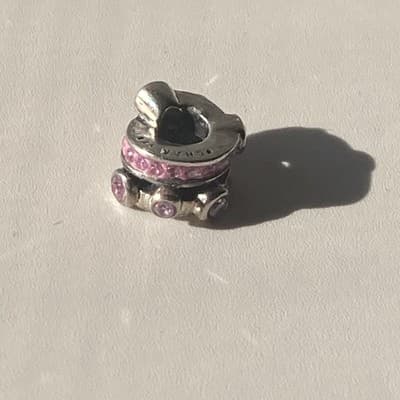 CHAMILIA STERLING SILVER AND SWAROVSKI CRYSTALS PINK BEAD CHARM CHAM READ DESC - Thumbnail 14