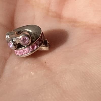 CHAMILIA STERLING SILVER AND SWAROVSKI CRYSTALS PINK BEAD CHARM CHAM READ DESC - Thumbnail 8