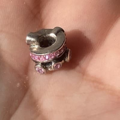 CHAMILIA STERLING SILVER AND SWAROVSKI CRYSTALS PINK BEAD CHARM CHAM READ DESC - Thumbnail 5