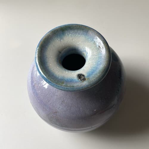 Vintage Pottery Vase Drip Glazed Pastel Watercolor Stoneware 4.5 x3 inch Boho - Thumbnail 15