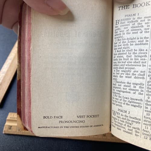 Vintage 1941 New Testament Psalms Mini Pocket Bible Chi Omega Gamma Beta Prayer - Thumbnail 15