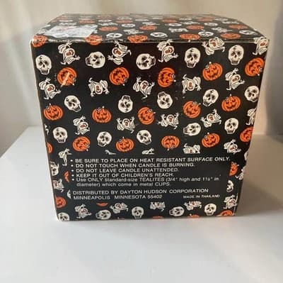 Vintage 90s Ceramic Halloween Pumpkin Jack O Lantern Spooky Season Votive Lights - Thumbnail 9