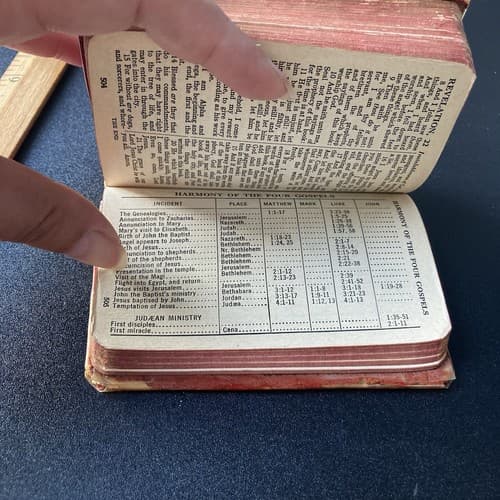Vintage 1941 New Testament Psalms Mini Pocket Bible Chi Omega Gamma Beta Prayer - Thumbnail 11