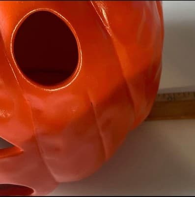 Vintage 90s Ceramic Halloween Pumpkin Jack O Lantern Spooky Season Votive Lights - Thumbnail 4