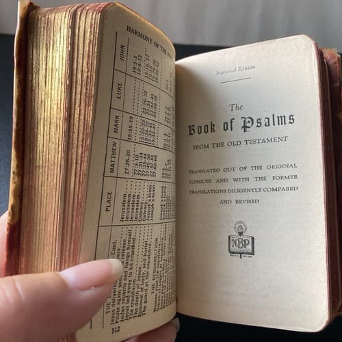 Vintage 1941 New Testament Psalms Mini Pocket Bible Chi Omega Gamma Beta Prayer - Thumbnail 13