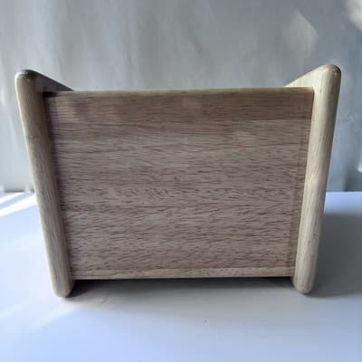 Vintage Solid Wood Desk Caddy Organizer Mail Holder Minimalist Natural Finish - Thumbnail 3