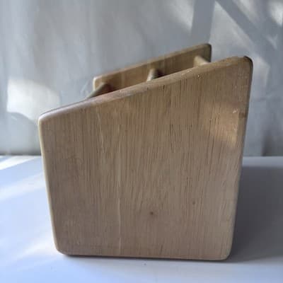 Vintage Solid Wood Desk Caddy Organizer Mail Holder Minimalist Natural Finish - Thumbnail 4