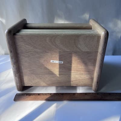 Vintage Solid Wood Desk Caddy Organizer Mail Holder Minimalist Natural Finish - Thumbnail 10