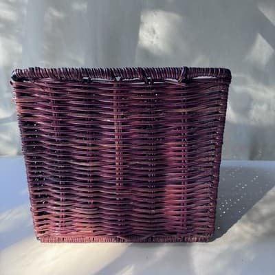 Vintage Wicker Rattan Desk Caddy Organizer Mail Holder Boho Retro Cottage - Thumbnail 9