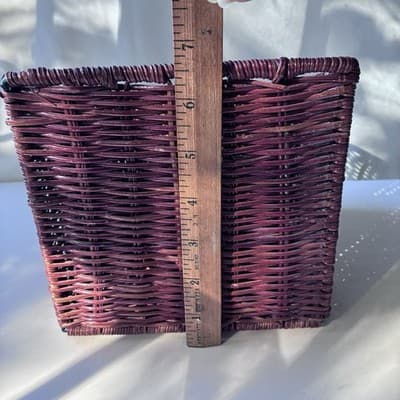 Vintage Wicker Rattan Desk Caddy Organizer Mail Holder Boho Retro Cottage - Thumbnail 3