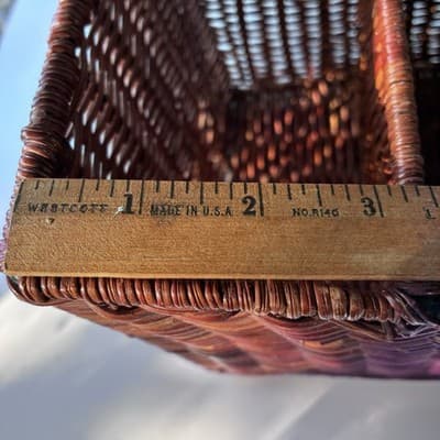 Vintage Wicker Rattan Desk Caddy Organizer Mail Holder Boho Retro Cottage - Thumbnail 7