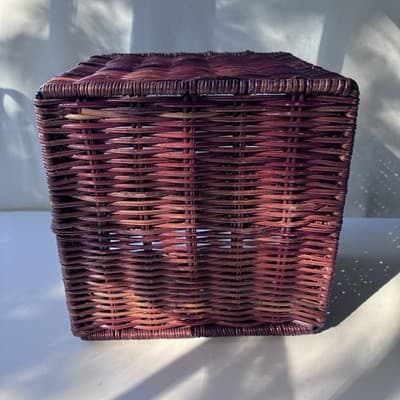 Vintage Wicker Rattan Desk Caddy Organizer Mail Holder Boho Retro Cottage - Thumbnail 14