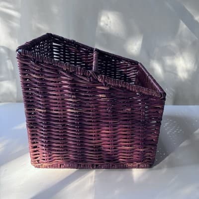 Vintage Wicker Rattan Desk Caddy Organizer Mail Holder Boho Retro Cottage - Thumbnail 20