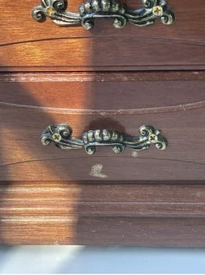 Vintage Wood Jewelry Box with 3 Drawers Flip Up Top With Mirror Approx 10X5X10.5 - Thumbnail 7