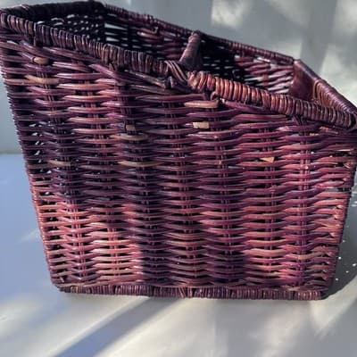 Vintage Wicker Rattan Desk Caddy Organizer Mail Holder Boho Retro Cottage - Thumbnail 15