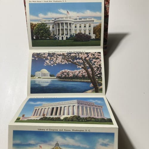 VTG SOUVENIR POSTCARD FOLDERS YOSEMITE,ROSE PARADE,NATIVE AMERICANS, DC LOT OF 5 - Thumbnail 12