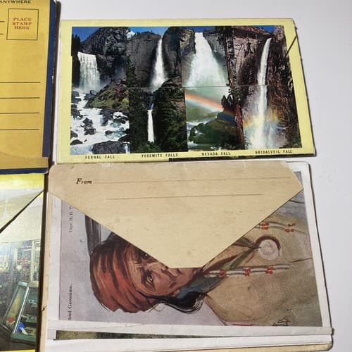 VTG SOUVENIR POSTCARD FOLDERS YOSEMITE,ROSE PARADE,NATIVE AMERICANS, DC LOT OF 5 - Thumbnail 6