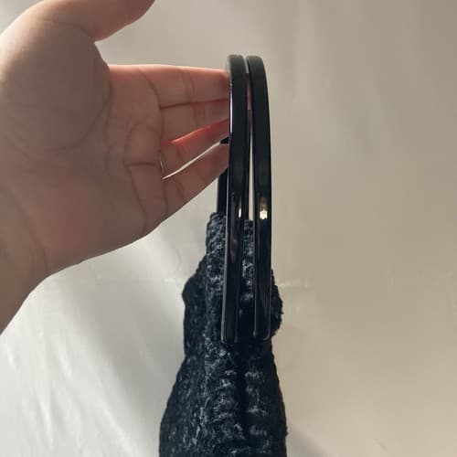Vintage Atenti Doctor Hand Bag Purse Black Faux Fur Vintage Retro Style GLAM - Thumbnail 15