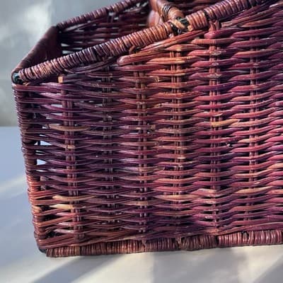 Vintage Wicker Rattan Desk Caddy Organizer Mail Holder Boho Retro Cottage - Thumbnail 17