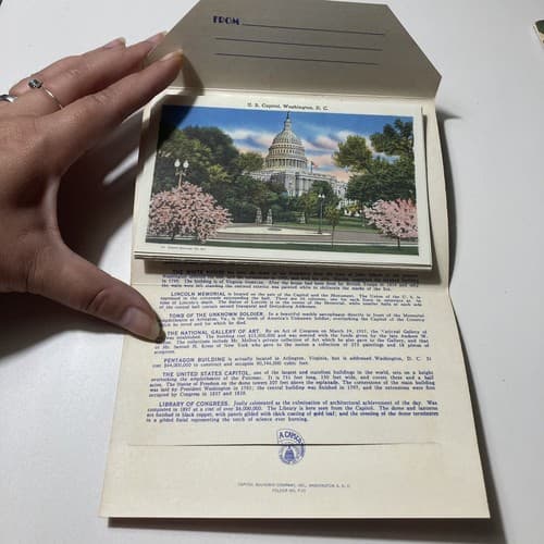 VTG SOUVENIR POSTCARD FOLDERS YOSEMITE,ROSE PARADE,NATIVE AMERICANS, DC LOT OF 5 - Thumbnail 9