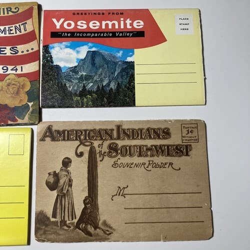 VTG SOUVENIR POSTCARD FOLDERS YOSEMITE,ROSE PARADE,NATIVE AMERICANS, DC LOT OF 5 - Thumbnail 7