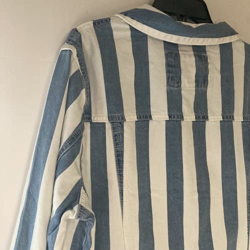 Forever 21 Plus Women’s Denim Jean Jacket Striped Cropped Size OX New With Tags - Thumbnail 13