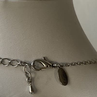 Vintage Cookie Lee Crystal Rhinetone Necklace Silver Tone Prom Icy Blingy 14in+3 - Thumbnail 8