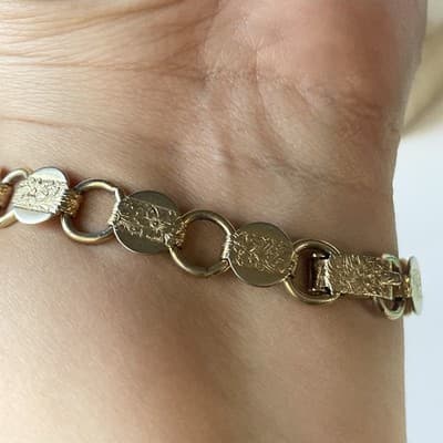 Vintage Sarah Coventry Etched Floral Link Bracelet Lot of 2 Goldtone+Silvertone - Thumbnail 14