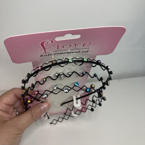 Vintage Deadstock Fiore Rhinestone Head Band Trio Y2k Indie Sleaze Valentines - Thumbnail 10