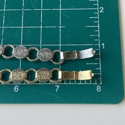 Vintage Sarah Coventry Etched Floral Link Bracelet Lot of 2 Goldtone+Silvertone - Thumbnail 12