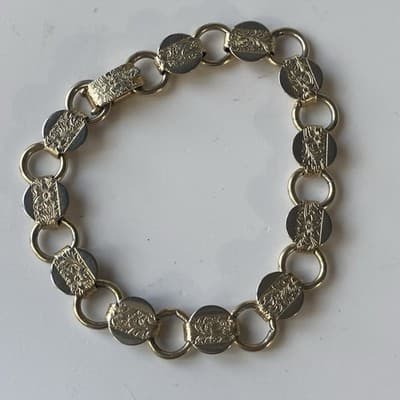 Vintage Sarah Coventry Etched Floral Link Bracelet Lot of 2 Goldtone+Silvertone - Thumbnail 18
