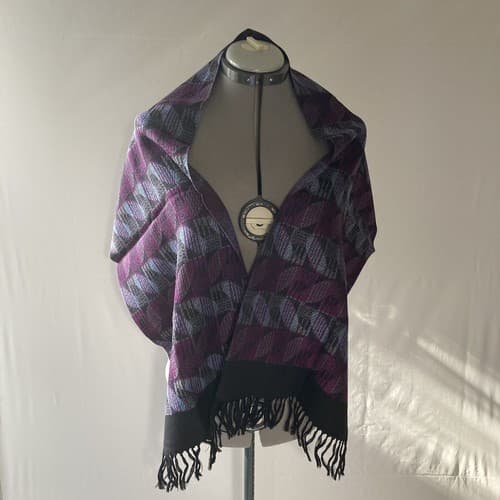Museum Of Fine Arts Boston Art Deco Wool Muffler Scarf Shawl Vintage Japan IOP
