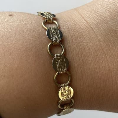 Vintage Sarah Coventry Etched Floral Link Bracelet Lot of 2 Goldtone+Silvertone - Thumbnail 13