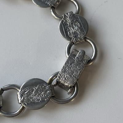 Vintage Sarah Coventry Etched Floral Link Bracelet Lot of 2 Goldtone+Silvertone - Thumbnail 17