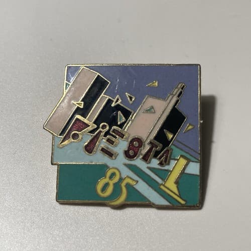 Vintage San Antonio Fiesta 1985 Enamel Lapel Pin Limited Edition Post Modern