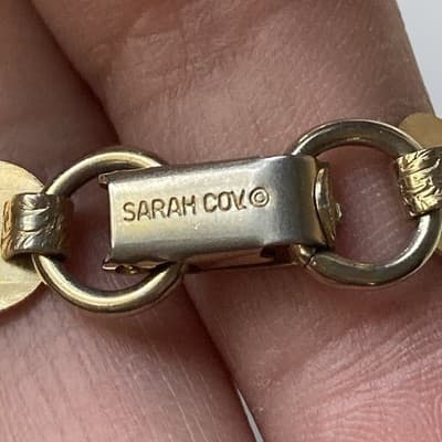 Vintage Sarah Coventry Etched Floral Link Bracelet Lot of 2 Goldtone+Silvertone - Thumbnail 10