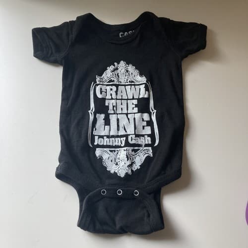 Johnny Cash Black Logo One Piece Infant baby Size 6 Months Crawl the Line