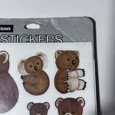 Vintage NOS Dennison Stickers 4 Sheets Brown Bears Monkeys Koalas Animals 1981 - Thumbnail 6