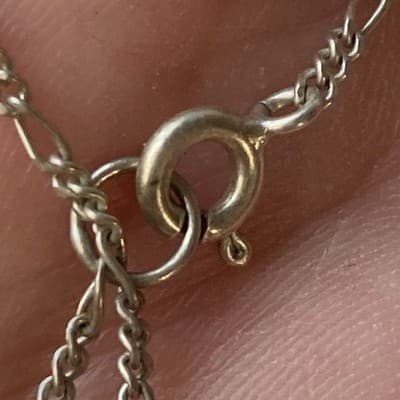 Vintage Avon Sterling Silver 925 Anklet W/ Charms Figaro Chain Heart “L” 9inch - Thumbnail 6