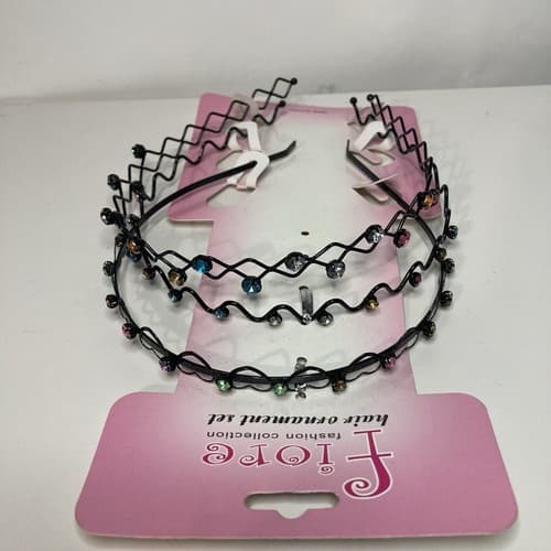 Vintage Deadstock Fiore Rhinestone Head Band Trio Y2k Indie Sleaze Valentines - Thumbnail 5